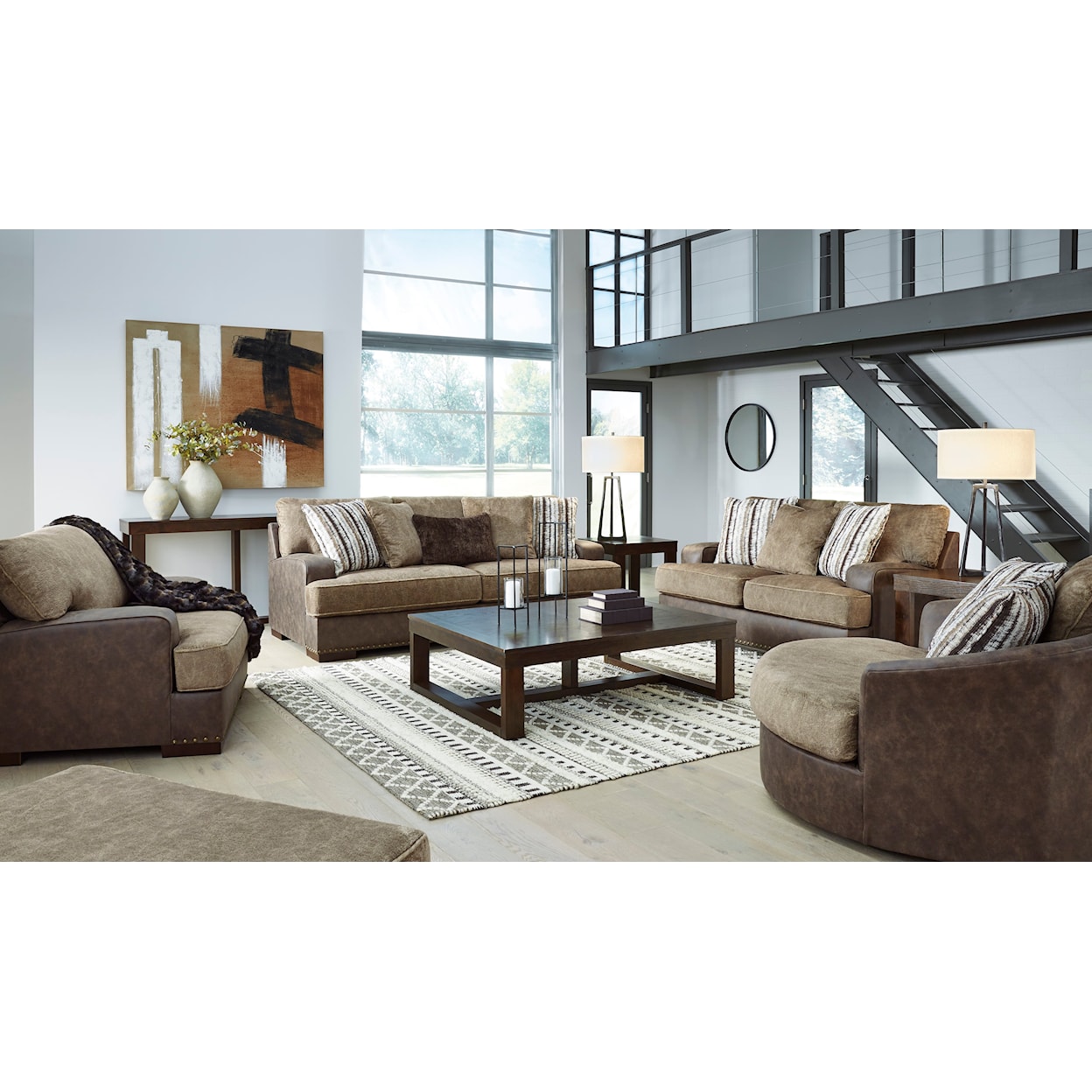 StyleLine Alesbury Oversized Swivel Accent Chair