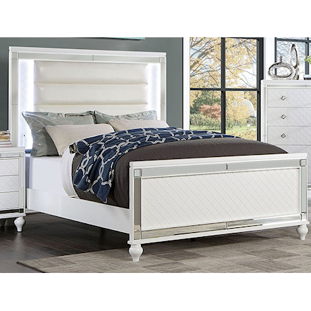 California King Bed with Built-In Lighting