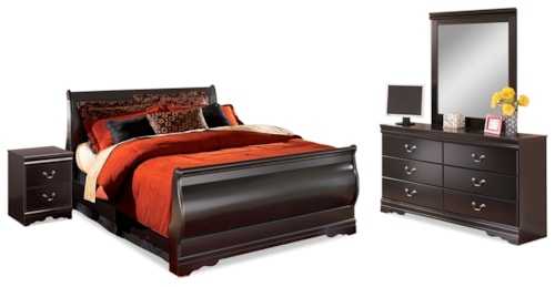 Queen Bed With Mirrored Dresser And Nightstand
