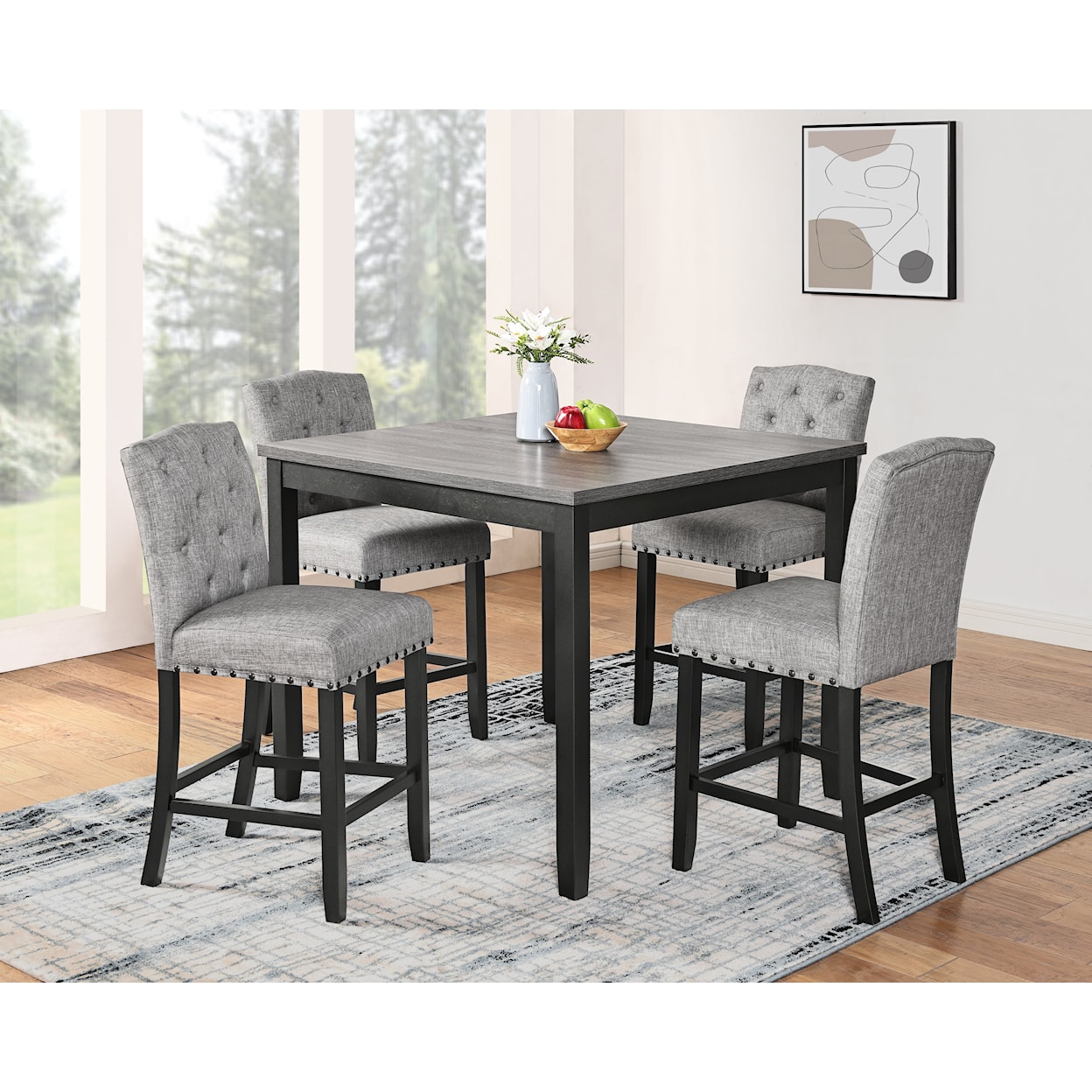 New Classic Furniture Daphne 5-Piece Counter-Height Dining Set