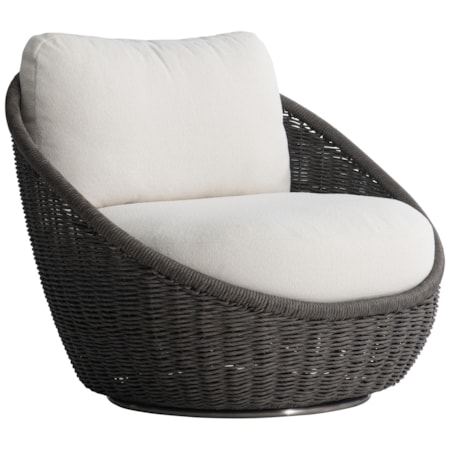 Woven Outdoor Papasan Swivel Chair