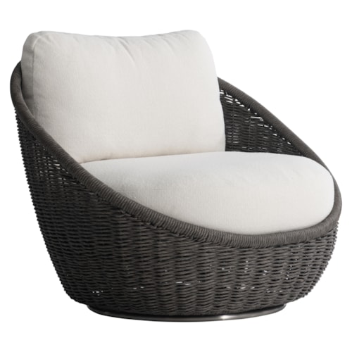 Santa Monica Woven Outdoor Papasan Swivel Chair