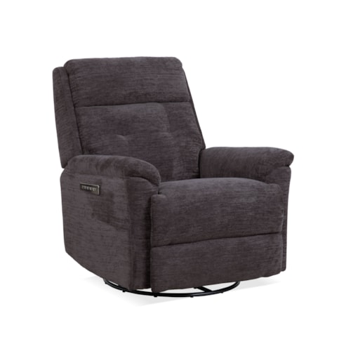 Sophisticated Swivel Gliding Recliner with Power Headrest and Lumbar