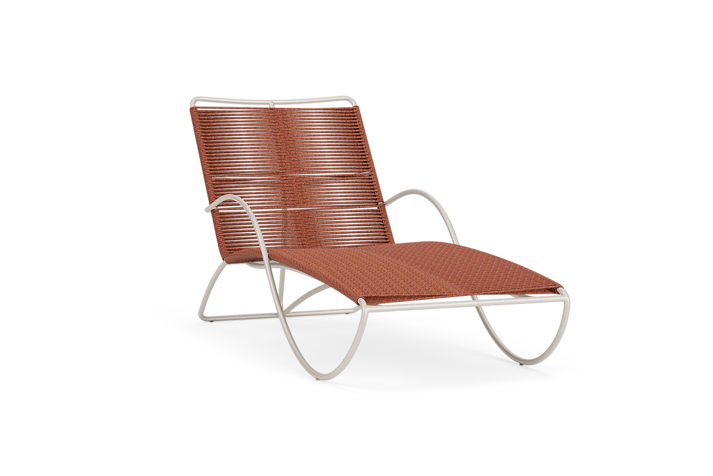Brown Jordan Walter Lamb Contoured Rope Chaise Lounge