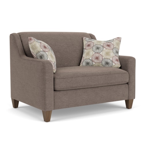 Contemporary Twin Sleeper Sofa with Angled Track Arms