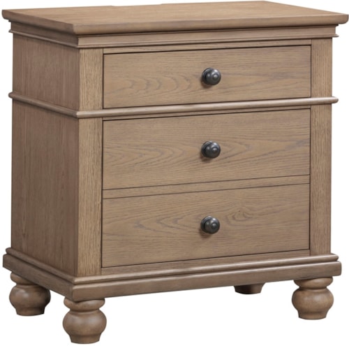 Traditional 2-Drawer Nightstand with Outlets