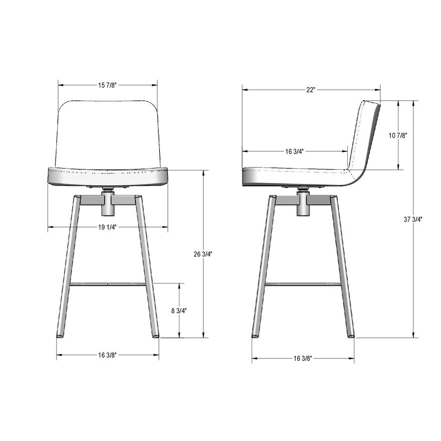 Amisco Tully Upholstered Counter Height Swivel Stool