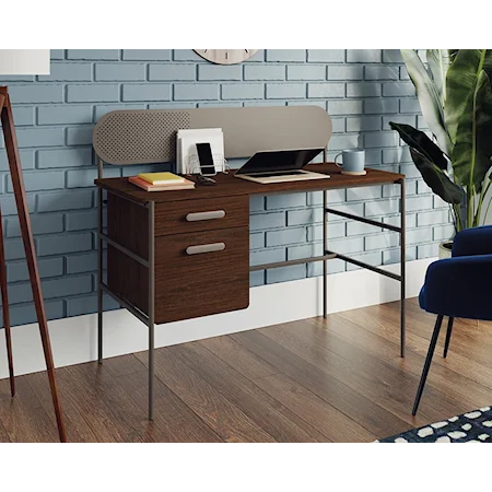 Contemporary Single Pedestal Desk with File Drawer