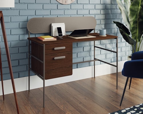 Contemporary Single Pedestal Desk with File Drawer