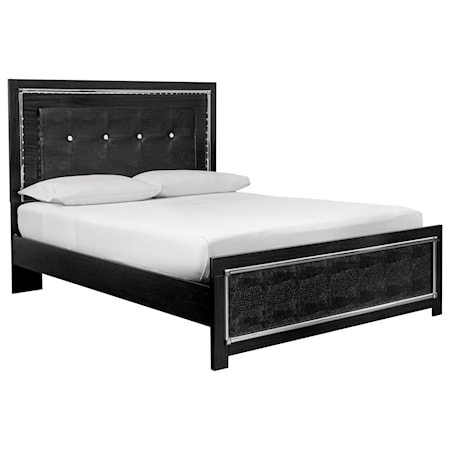 Queen Upholstered Bed with LED Lighting