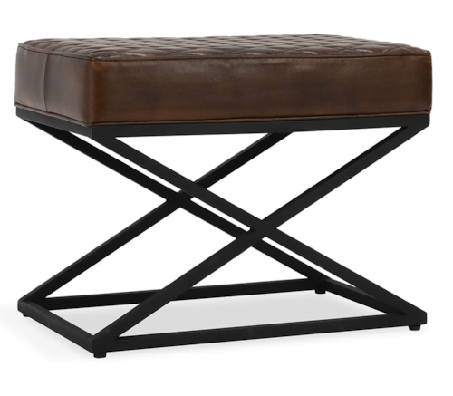 Industrial Rectangular Upholstered Stool
