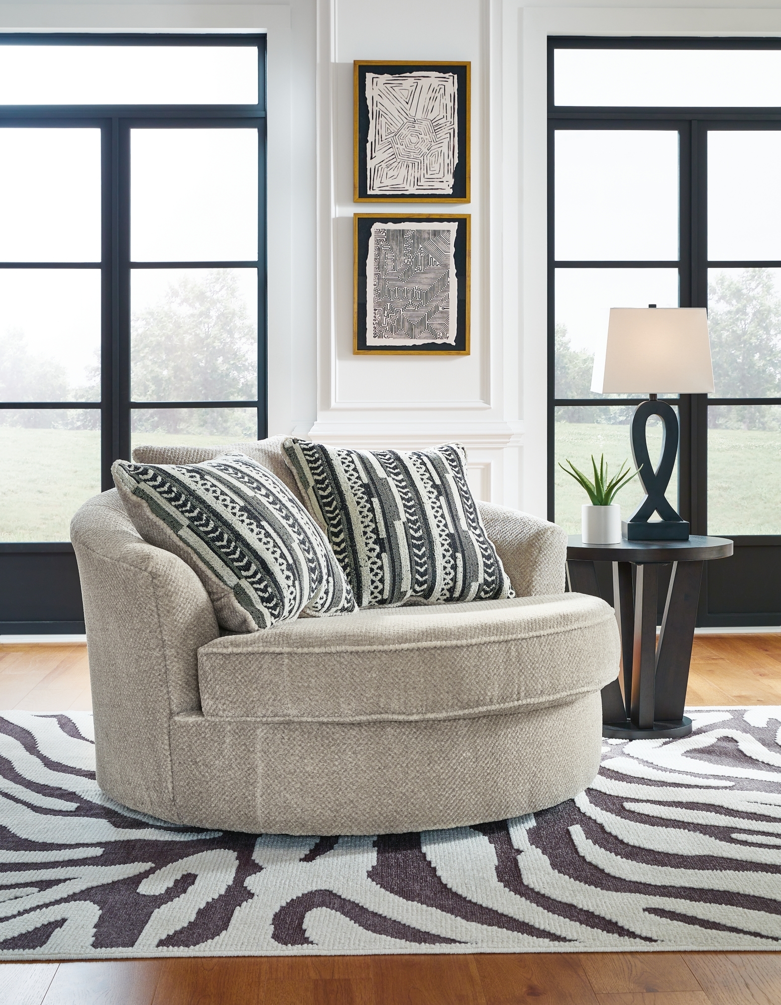 Oversized Swivel Accent Chair