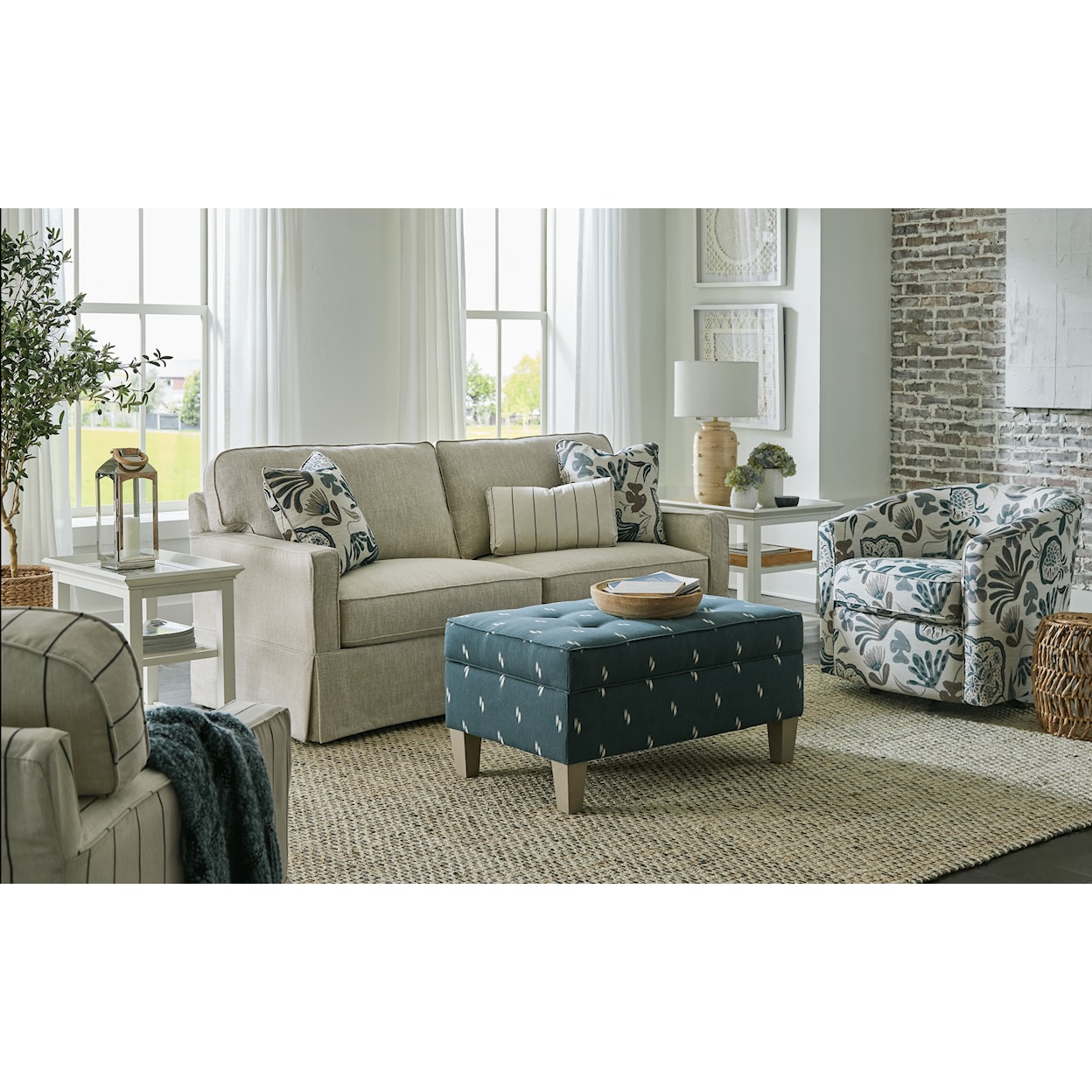 Craftmaster 937450BD 2-Cushion Slipcover Sofa