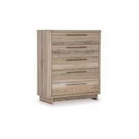 Casual 5-Drawer Wide Chest of Drawers