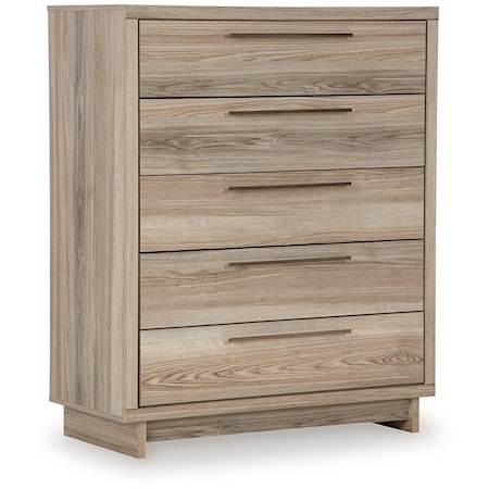 Casual 5-Drawer Wide Chest of Drawers