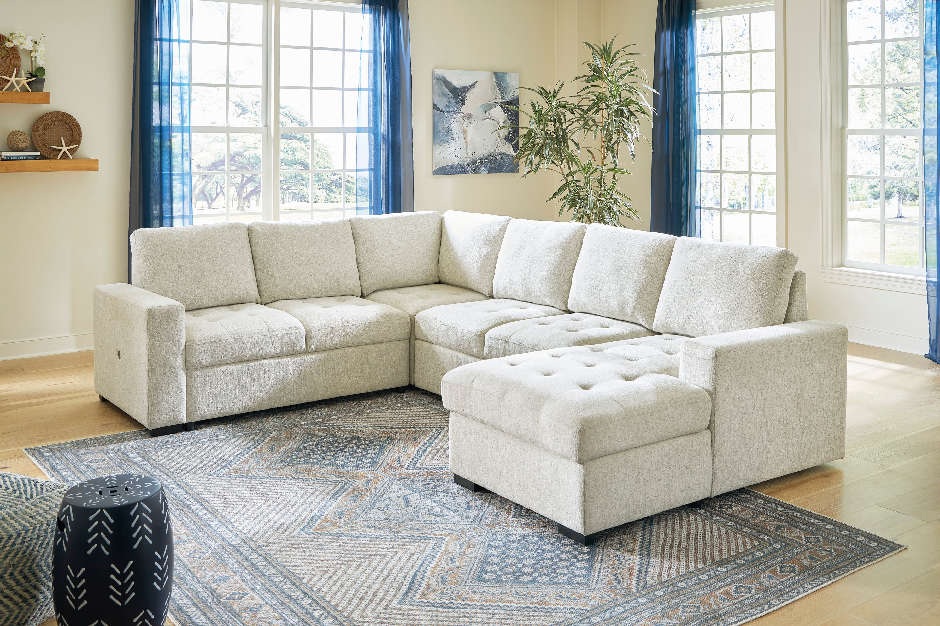 Signature Millcoe 3 Piece Sectional with Pop Up Bed Walker s