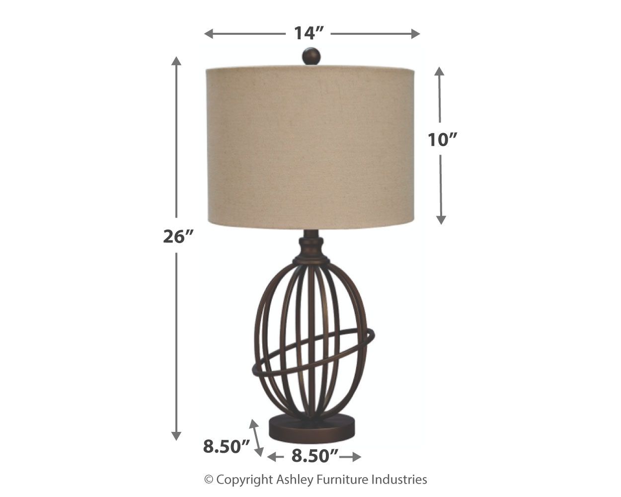 Ashley Furniture Signature Design Manasa Metal Table Lamp