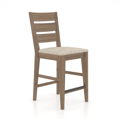 Industrial Customizable Fixed Ladder-Back Stool