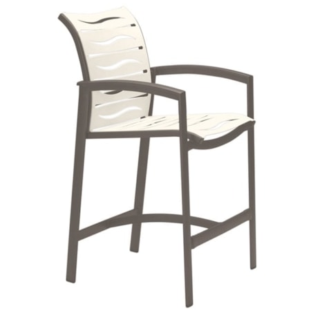 Strap Bar Stool w/Wave Segment Design