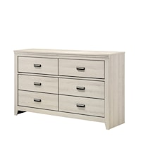 Carter Contemporary 6-Drawer Dresser - White