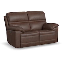 Transitional Power Reclining Loveseat with Power Headrests