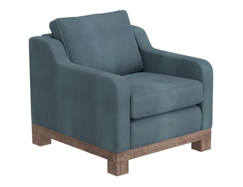 Contemporary Armchair with Sloped Arms