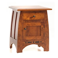 Transitional 1-Drawer Nightstand in Cherry Finish