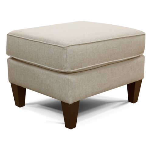 Transitional Rectangular Ottoman with High Tapered Legs