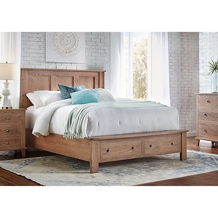 Queen Solid Wood Storage Bed