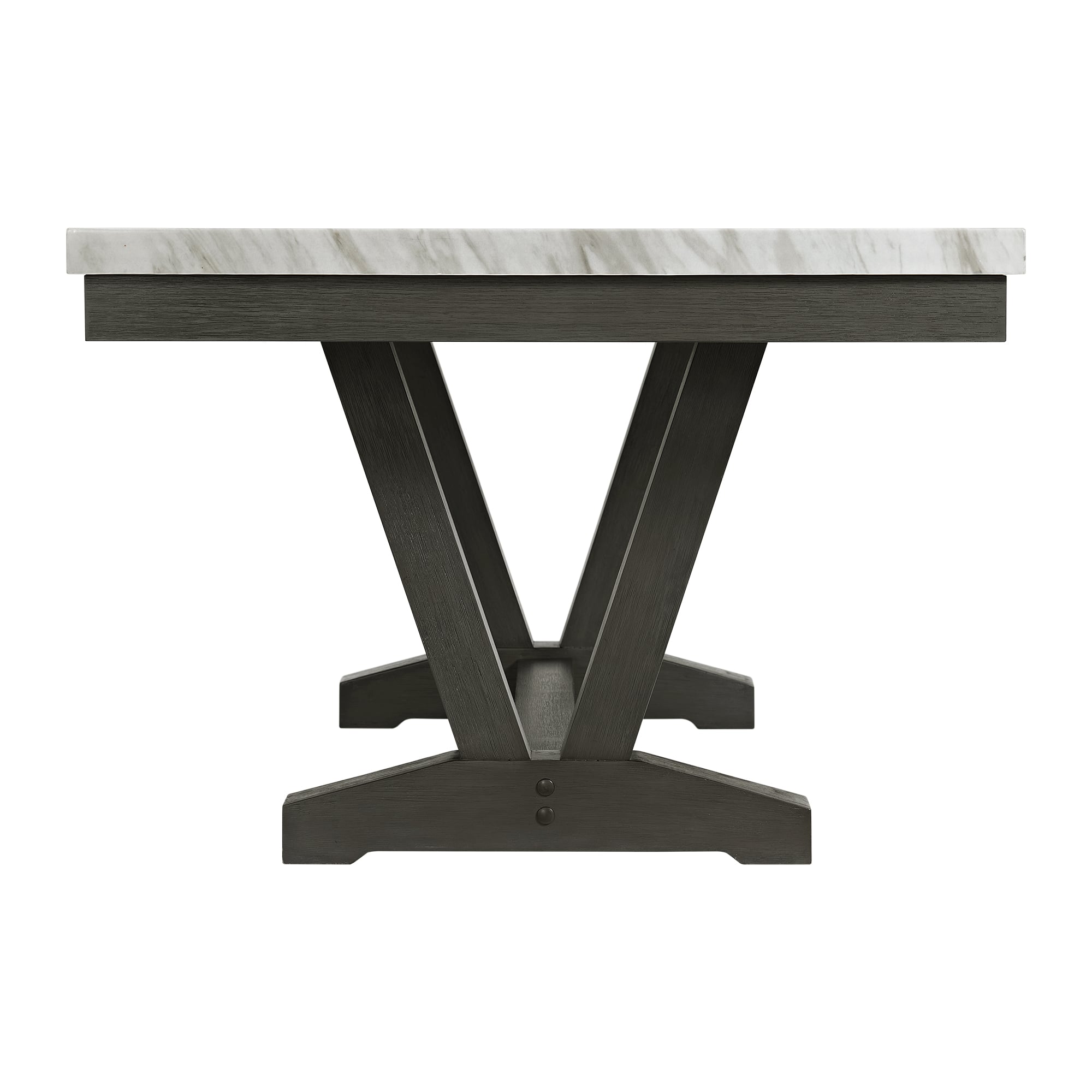 VICTORY WHITE FAUX MARBLE DINING | TABLE