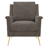 Contemporary Accent Chair with Metal Legs