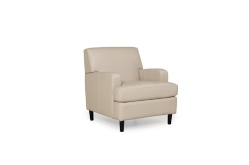 Contemporary Abbey Chair with Exposed Wood Leg