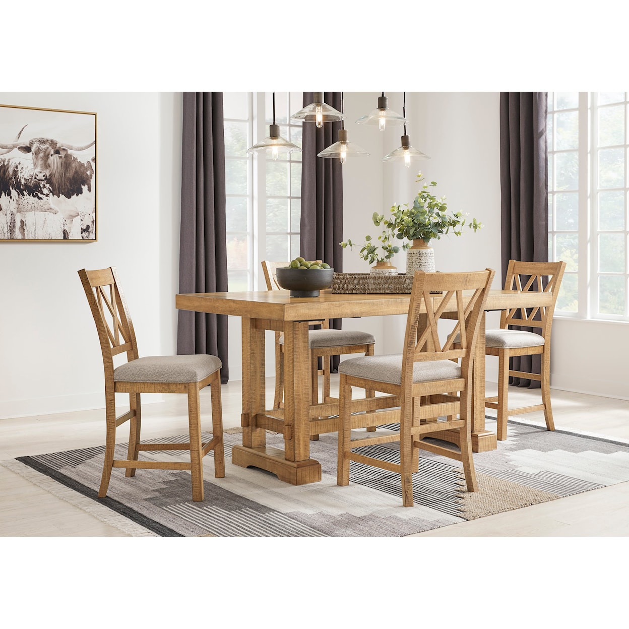 Signature Havonplane 5-Piece Counter Dining Set