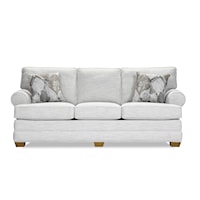 Transitional Rolled Arm Sofa with Tapered Legs