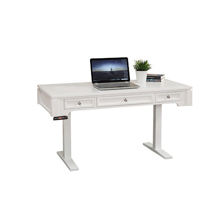 Power Lift L-Shaped Desk with Hutch