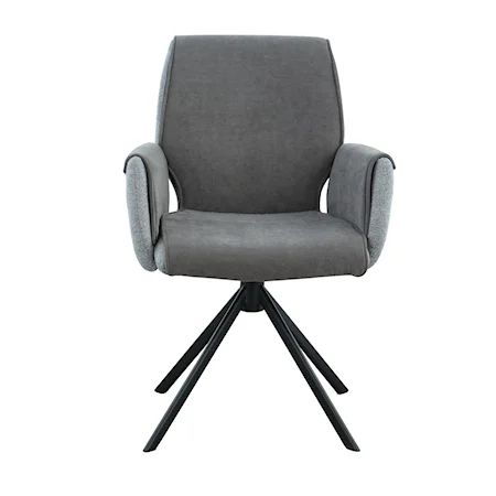 Contemporary Grey Upholstered Swivel Dining Chair