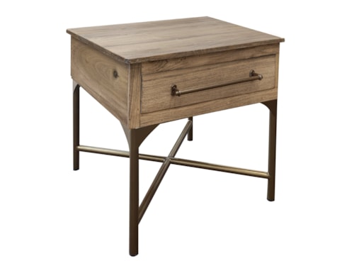Transitional End Table with Single Drawer