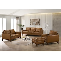 Contemporary 3-Piece Leather Living Room Set