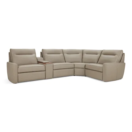 Keystone Curved L-Shaped Sectional with Console