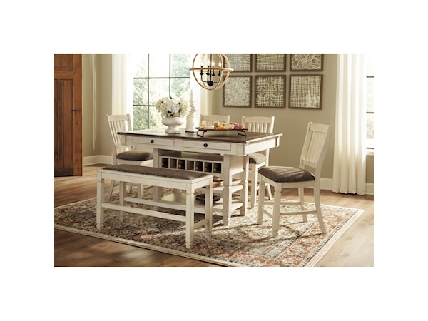 6-Piece Counter Table Set with Bench