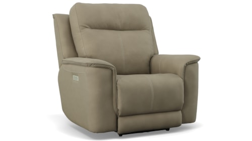 Casual Power Recliner with Power Adjustable Lumbar Support and Power Headrest