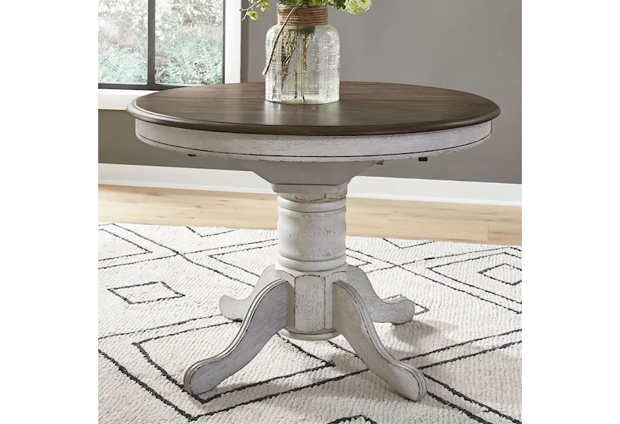 Carolina Crossing Oval Pedestal Dining Table by Libby at Walker's Furniture