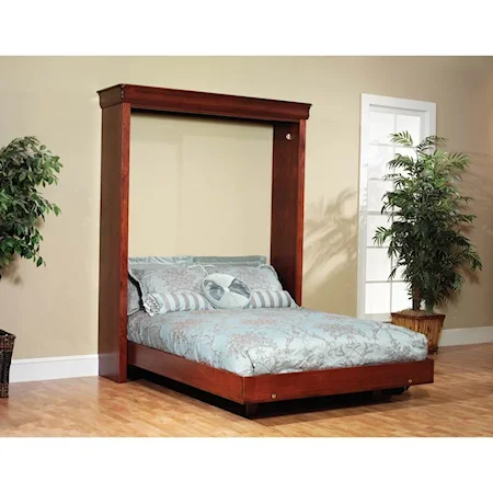Transitional Queen Wall Bed in Cherry Finish