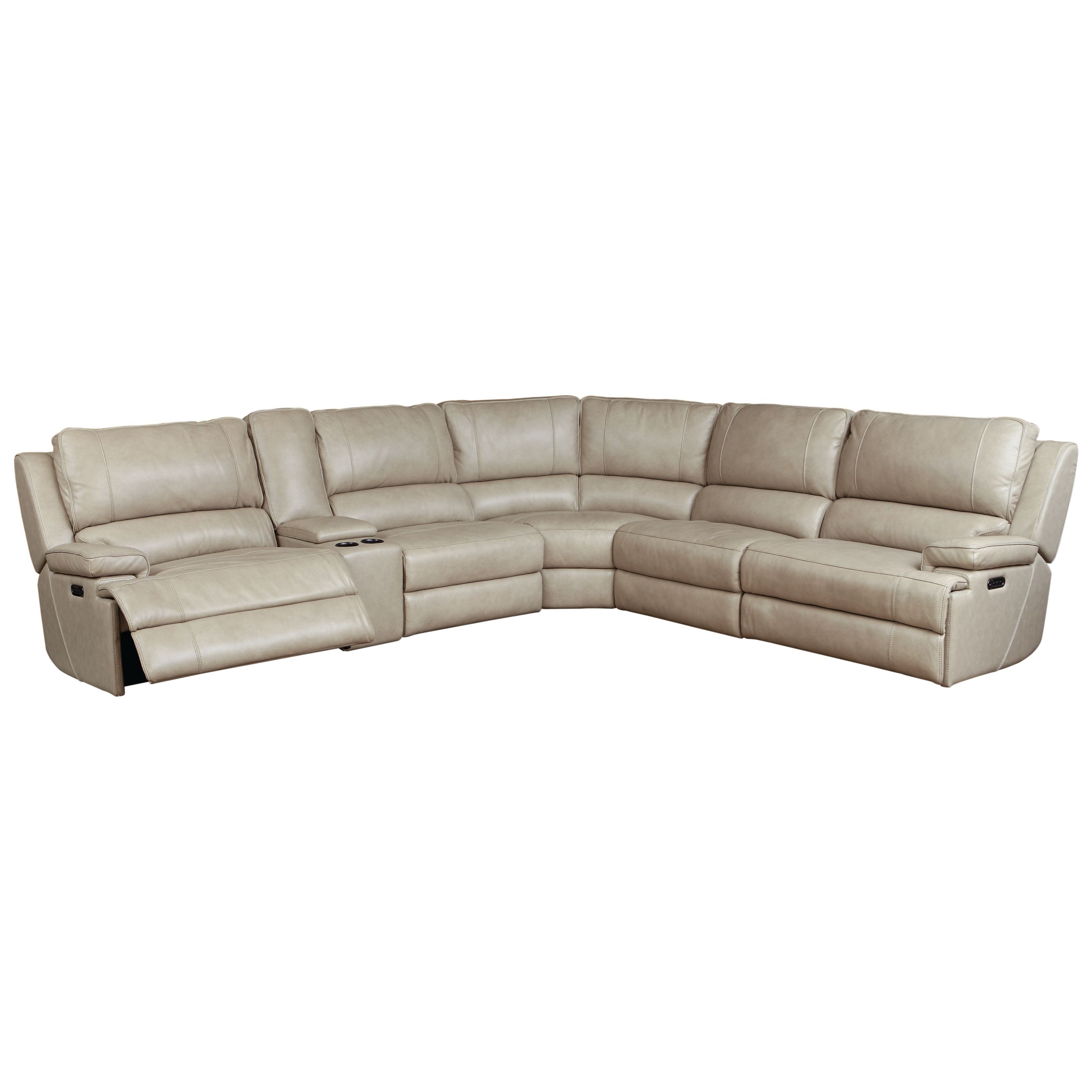 cream leather sectional recliner