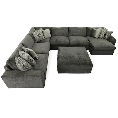 Contemporary Sectional Sofa with Wide Chaise