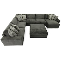 Contemporary Sectional Sofa with Wide Chaise