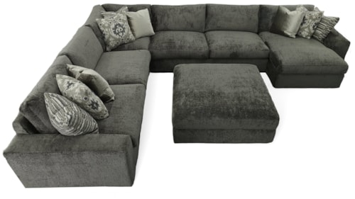 Contemporary Sectional Sofa with Wide Chaise
