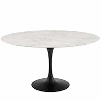 60" Round Artificial Marble Dining Table