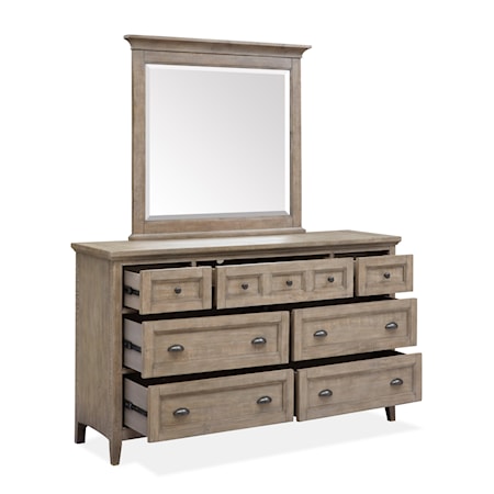 Drawer Dresser Mirror Set