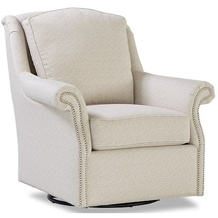 Swivel Glider Chair with Rolled Arms